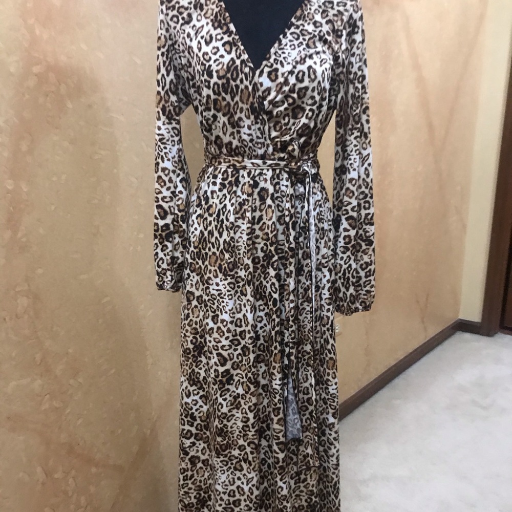 Espresso Maxi Animal Print Dress